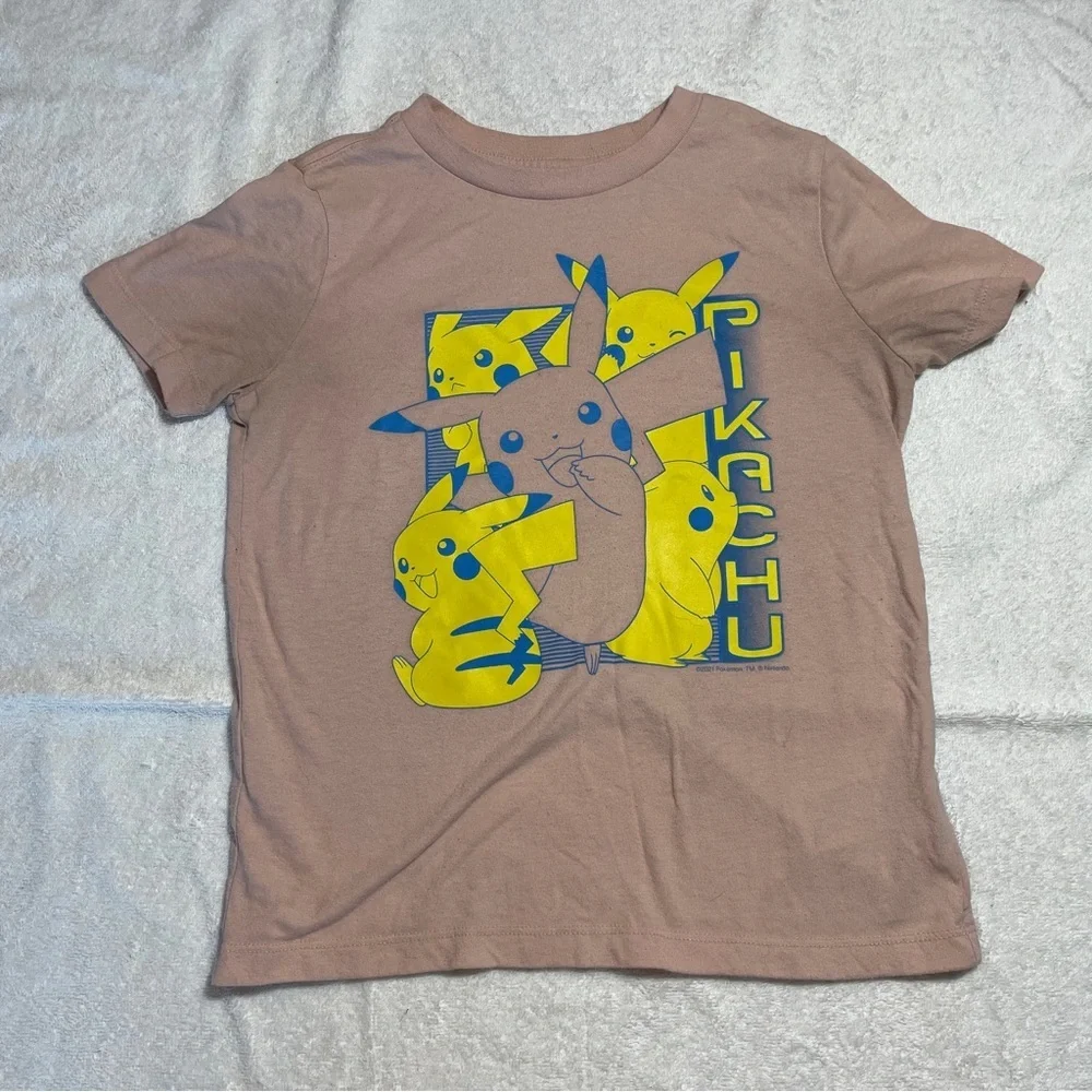 Old Navy Lot‎ Of 2 Pikachu Tee Gender Neutral Kids Size Small/medium Gray Pink